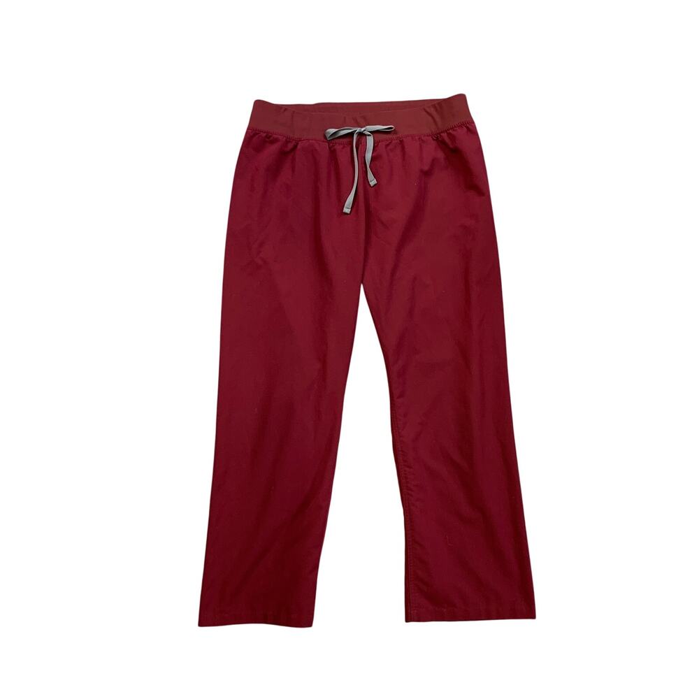 Figs Pants Women XXLP Petite Burgundy High Waisted Livingston Straight Leg Scrub